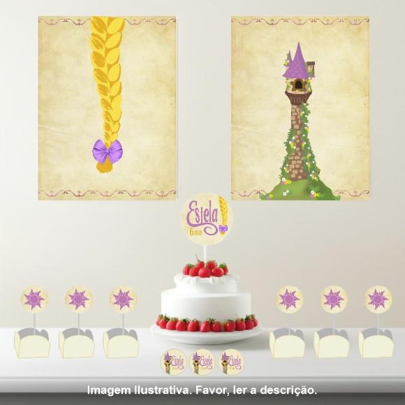 Kit Festa Personalizada Rapunzel - 33 Itens