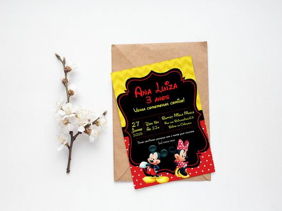Convite Digital Personalizado Mickey e Minnie