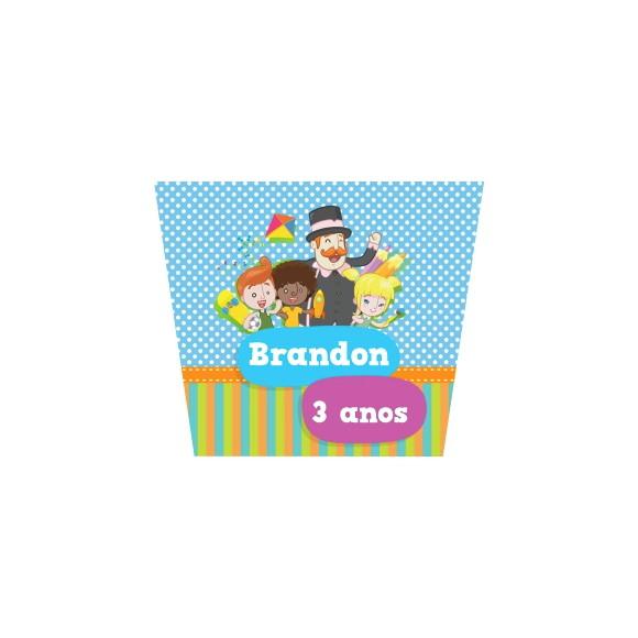 Adesivo Personalizado Balde Pipoca Mundo Bita