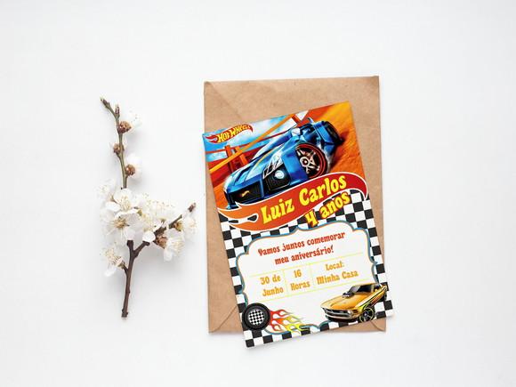 Convite Digital Personalizado Hotwheels