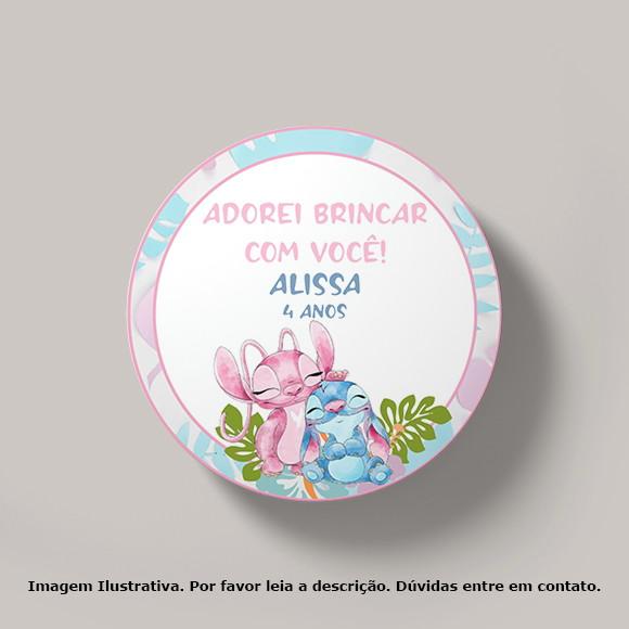 Tag Personalizada Stitch e Angel (30 Un)