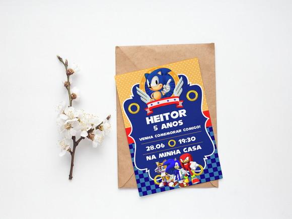 Convite Digital Personalizado Sonic