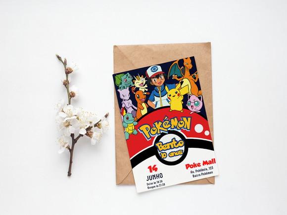 Convite Digital Personalizado Pokemon