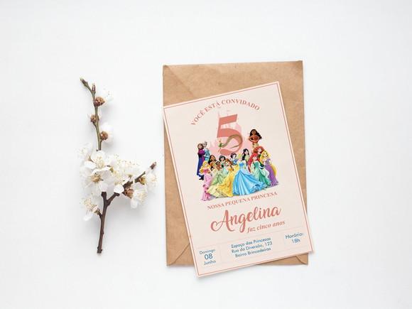 Convite Digital Personalizado Princesas