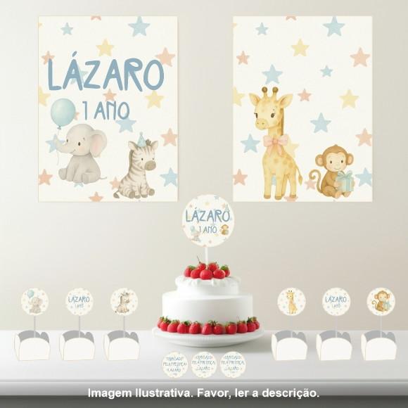 Kit Festa dos Animais Baby Personalizada - 33 Itens