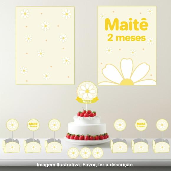 Kit Festa Personalizada Margaridas - 33 Itens