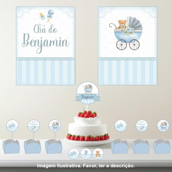 Kit Festa Personalizada Chá de Bebê sem Tema - 33 Itens