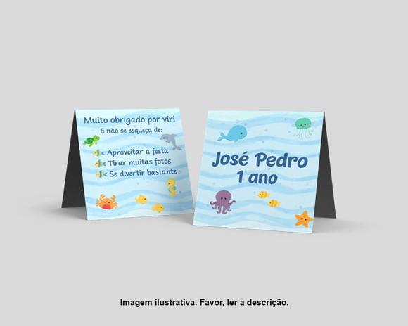 Cartão Agradecimento Mesa Personalizado Fundo do Mar