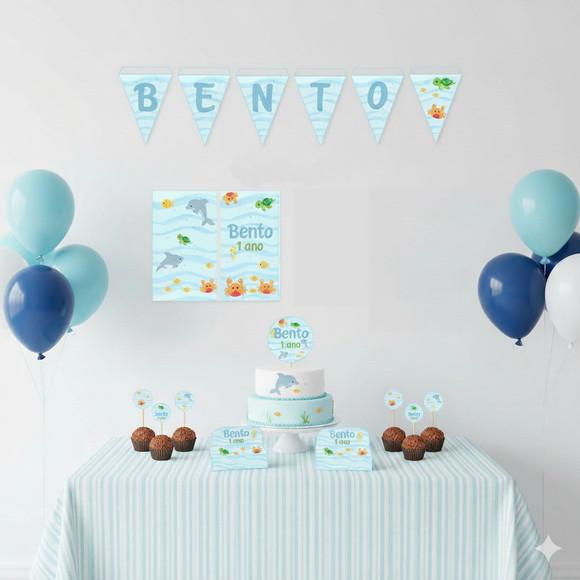 Kit Festa Personalizada Fundo do Mar (39 Itens)