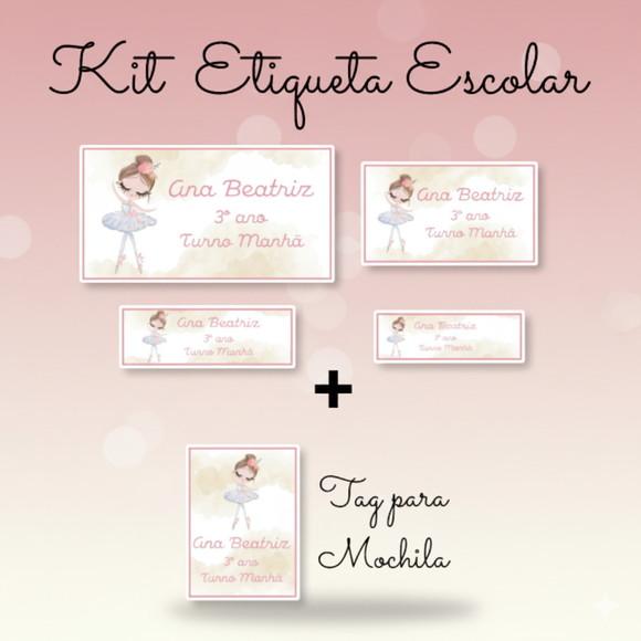40 Etiquetas Escolares Personalizadas Bailarina