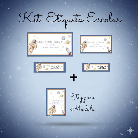 40 Etiquetas Escolares Personalizadas Astronauta