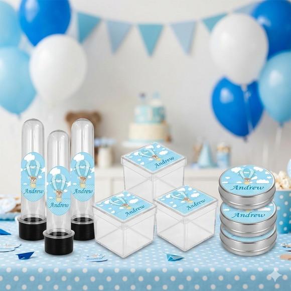 Lembrancinha Personalizada Kit 45 Peças Ursinho Baloeiro