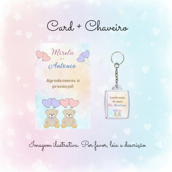Chaveiro Personalizado Chá Revelação Ursinhos