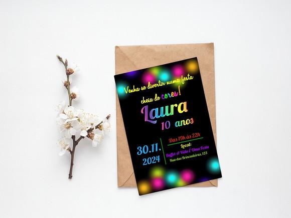 Convite Digital Personalizado Neon