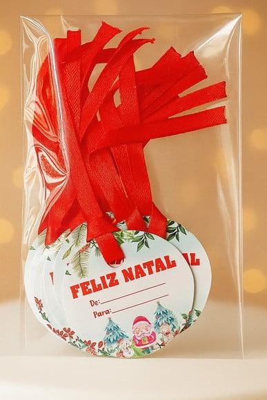 Pronta Entrega - Tag Redonda Natal (10 Unidades)