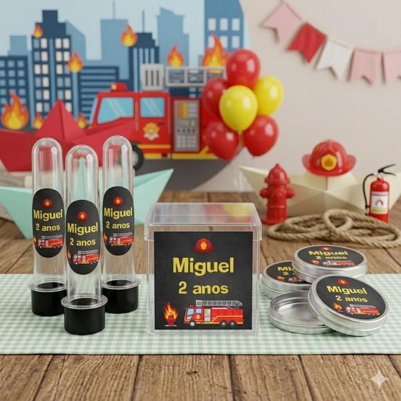 Lembrancinha Personalizada Kit 45 Peças Bombeiro