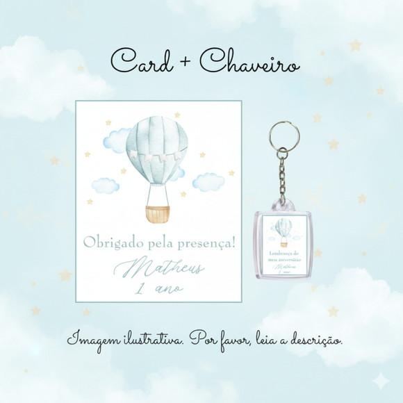 Chaveiro Personalizado Balão Aquarela Lembrancinha