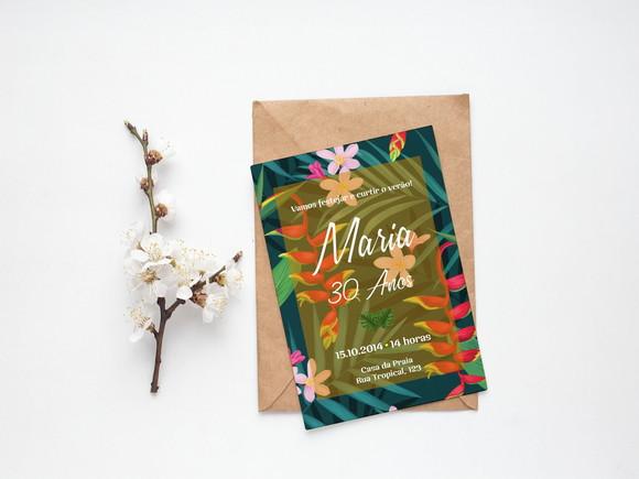 Convite Digital Personalizado Tropical