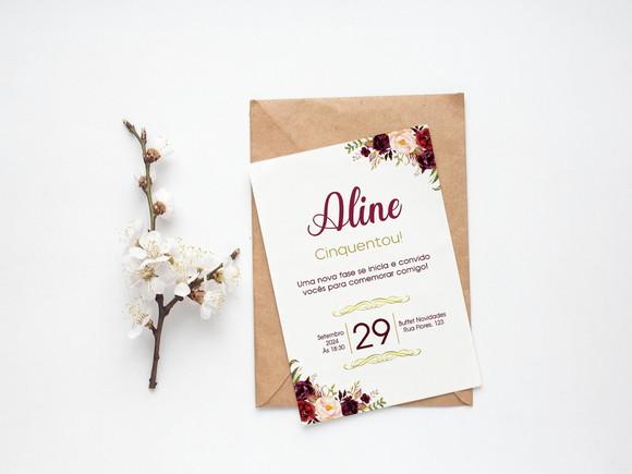 Convite Digital Personalizado 50 Anos Marsala
