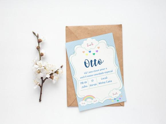 Convite Digital Chuva de Amor Azul - Mod 2