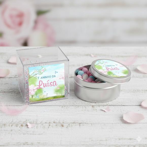 Adesivos Personalizados Jardim para Latinha e Caixinha 5cm