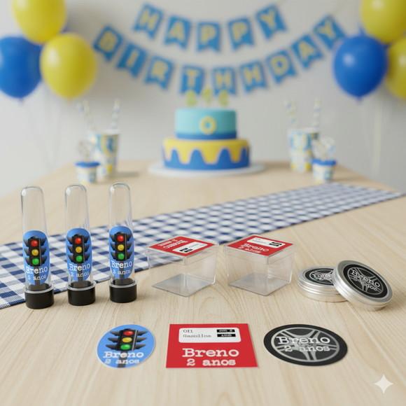 Kit Personalizado Latinha, Tubete, Caixinha Acrílica Carros