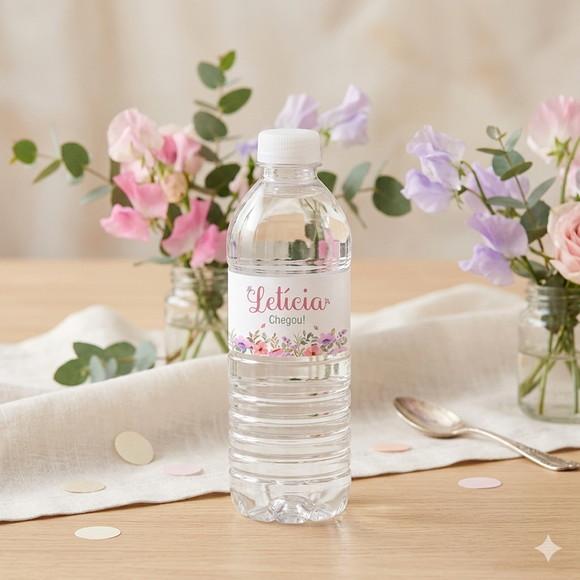 Rótulo Água Personalizado Jardim Aquarela