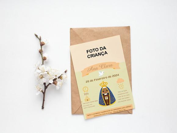 Convite Digital Personalizado Batizado Nossa Senhora