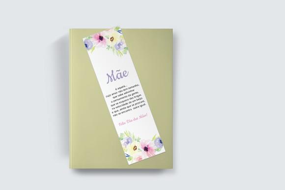 Marcador Página Personalizado Dia das Mães Floral