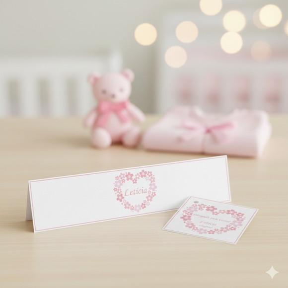 Rótulo Água Personalizado Flor de Cerejeira com Tag