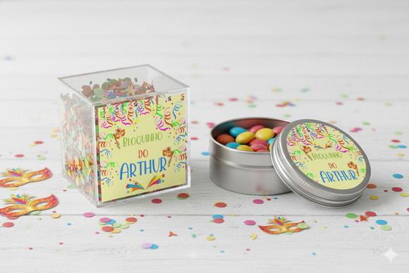 Adesivos Personalizados Carnaval para Latinha e Caixinha 5cm