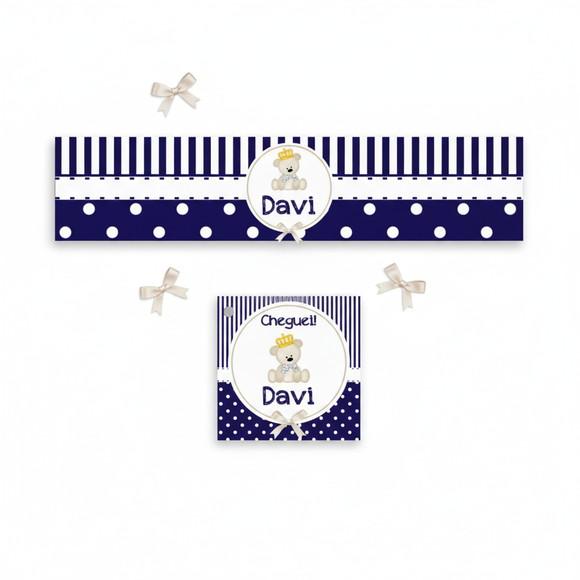 Rótulo Água Personalizado Ursinho Príncipe com Tag