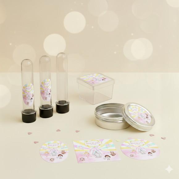 Kit Personalizado Latinha, Tubete, Caixa Circo Rosa Aquarela