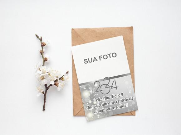 Cartão Digital Personalizado Fim de Ano Prata
