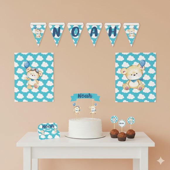 Kit Festa Personalizada Ursinho - 39 Itens