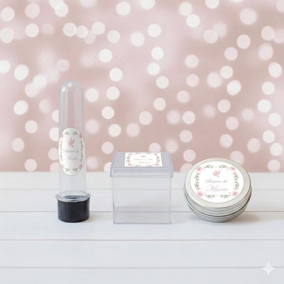 Kit Personalizado Latinha, Tubete, Caixinha Batizado Floral