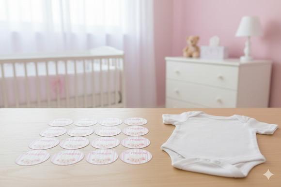 Kit Adesivo Mesversário Personalizado Ovelhinha Rosa