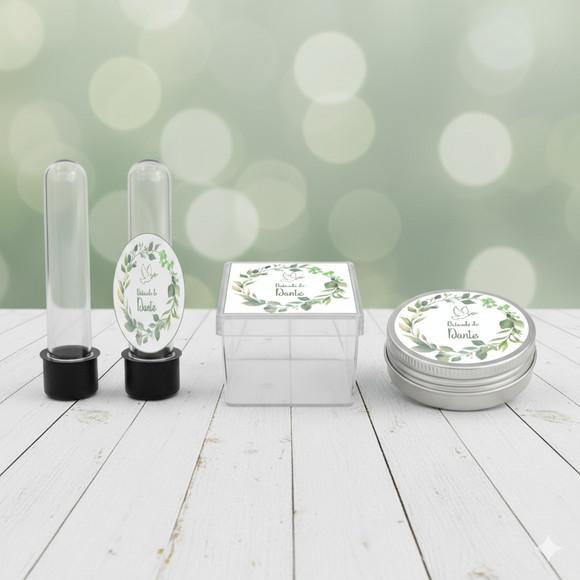 Kit Personalizado Latinha, Tubete, Caixinha Batizado Verde