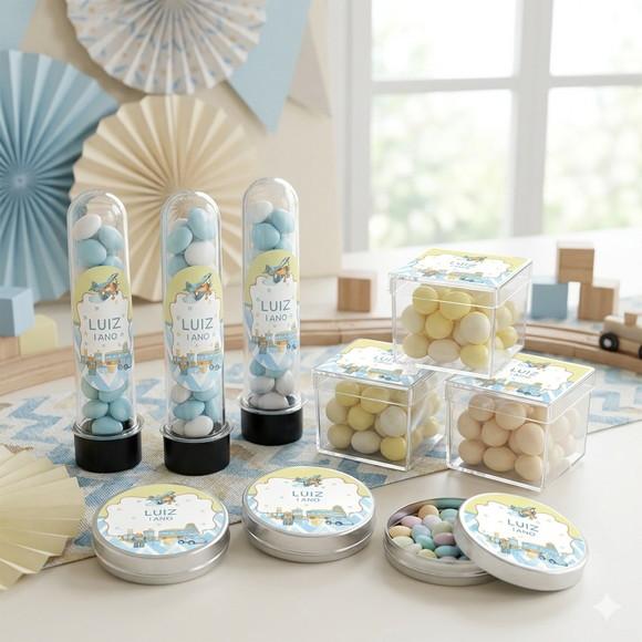 Lembrancinha Personalizada Kit 45 Peças Brinquedos Aquarela