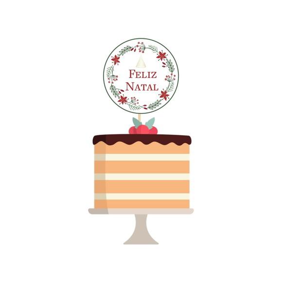 Topo de Bolo Personalizado Feliz Natal