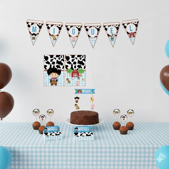 Kit Festa Personalizada Fazendinha - 39 Itens