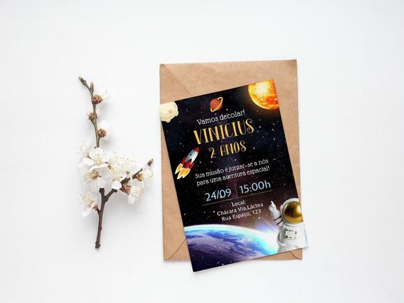 Convite Digital Personalizado Astronauta