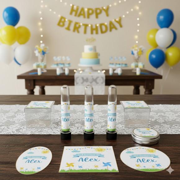 Kit Personalizado Latinha, Tubete, Caixa 365 Sorrisos