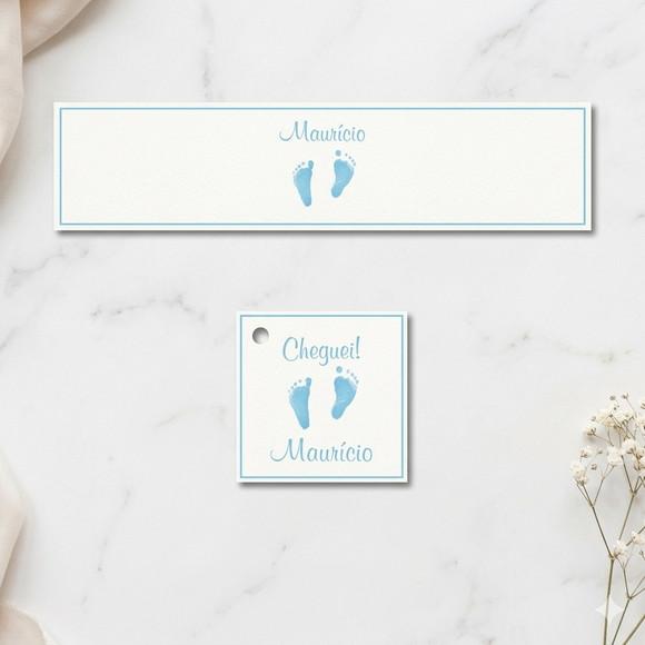 Rótulo Água Personalizado Pezinhos com Tag