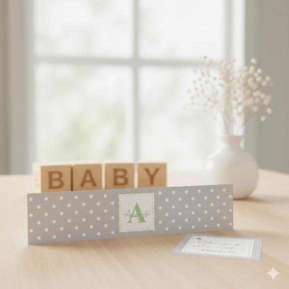 Rótulo Água Personalizado Verde e Cinza com Tag
