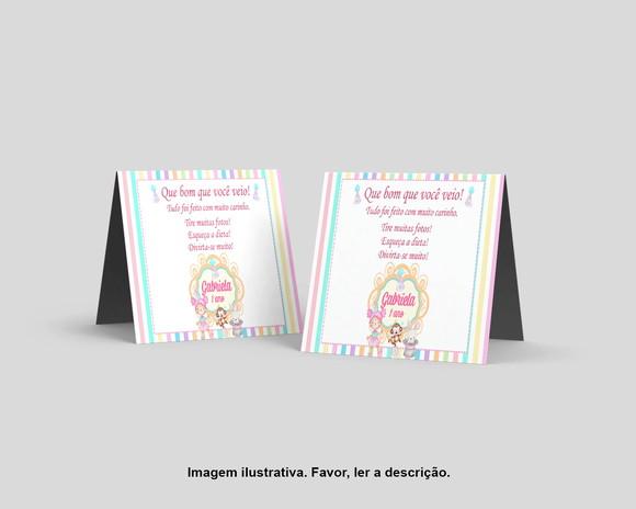 Cartão Agradecimento Mesa Personalizado Circo Rosa