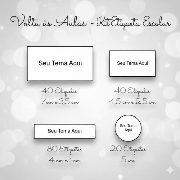 180 Etiquetas Escolares Personalizadas - Qualquer Tema