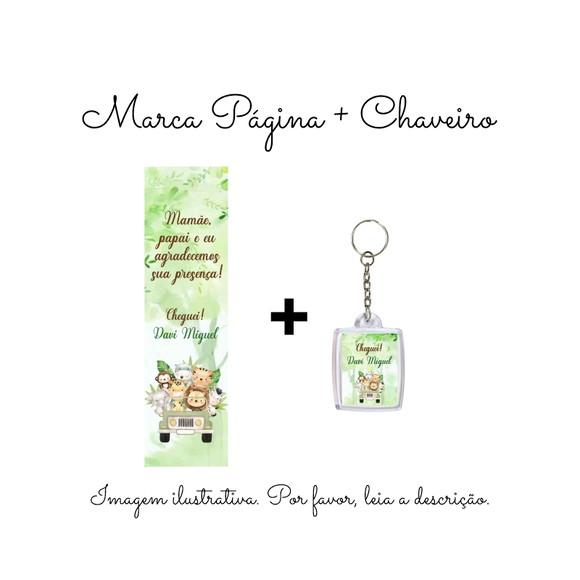 Marcador Página Personalizado com Chaveiro Safari