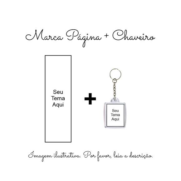 Marca Página com Chaveiro - Qualquer Tema (10 Unidades)