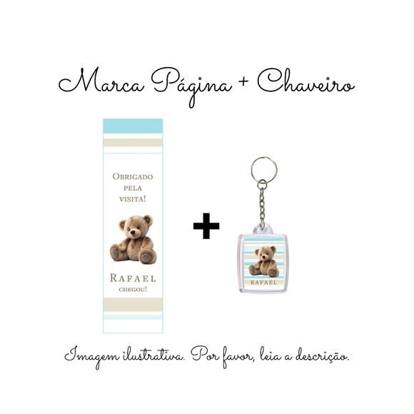 Marcador Página Personalizado com Chaveiro Ursinho